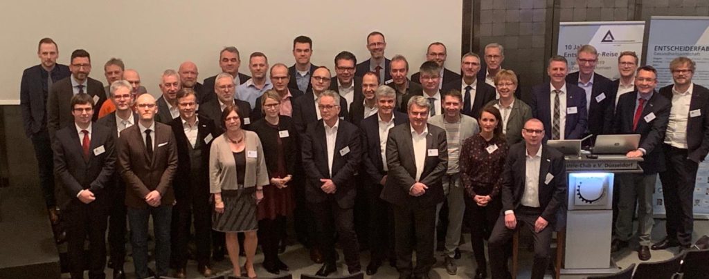 Gruppenfoto der Teams der 5 Digitalisierungsthemen der Gesundheitswirtschaft 2018